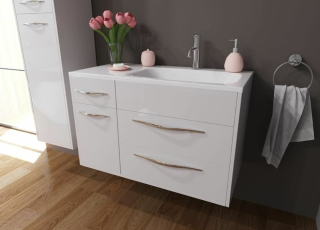 Подвесная тумба под раковину Эстет Barcelona  ФР-00003579 П 90см три ящика одна дверь